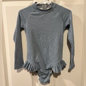 Gray Ribbed bathing suit one piece